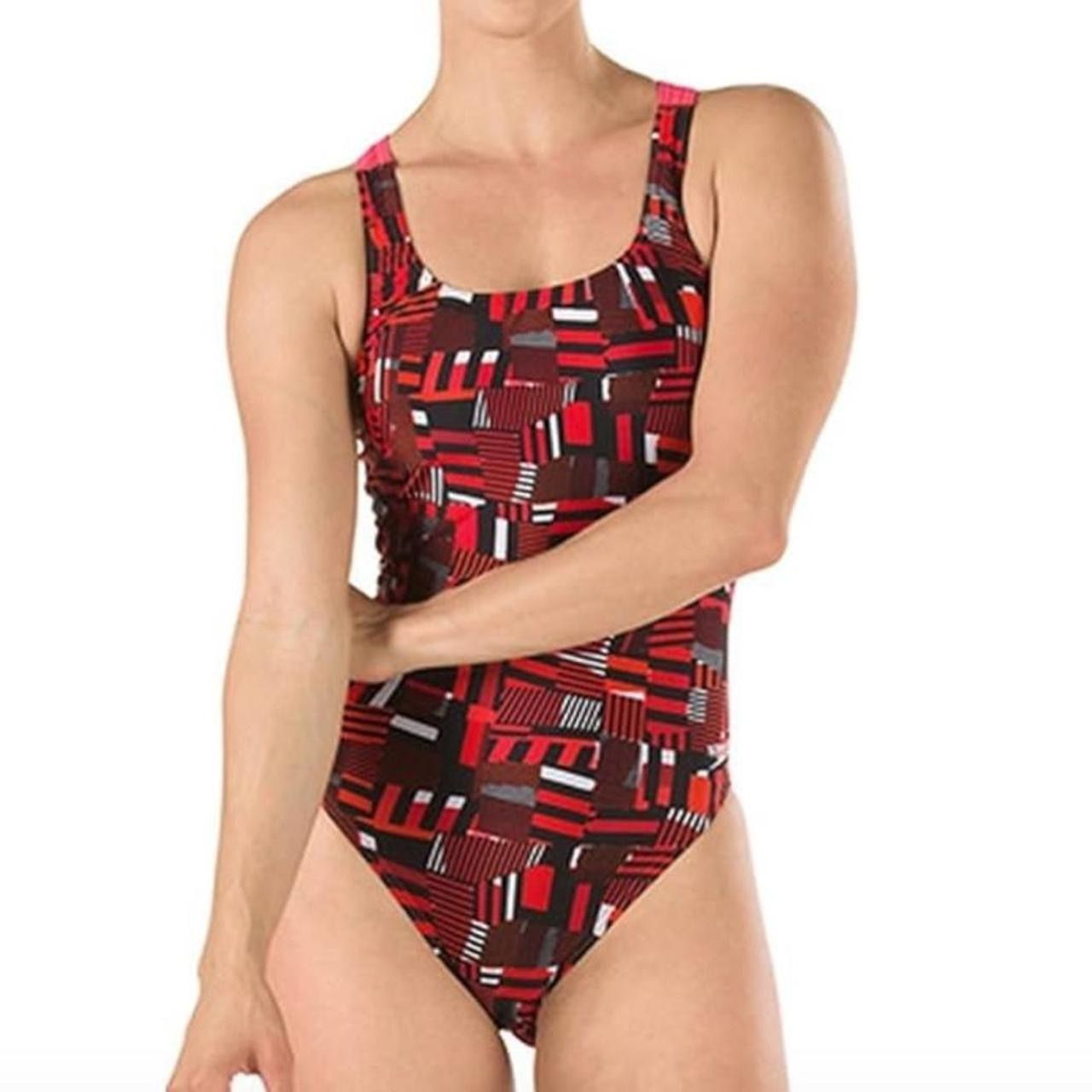 Speedo Women's Trippy Stripe Drop Back Swimsuit new with tags size 28