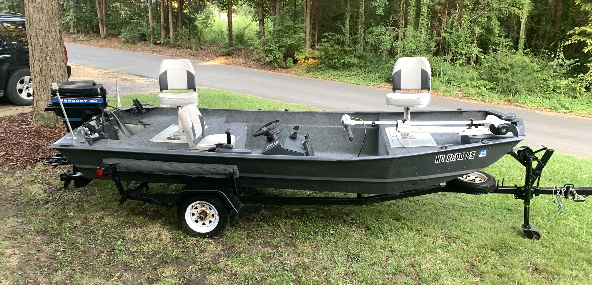 Eldocraft Boat w/Trailer, Merc 40HP & Minn Kota 50 Thrust - Clear NC Titles For Boat & Trailer