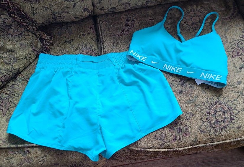 Nike Women's Dri-FIT High Waisted Shorts & Sports Bra