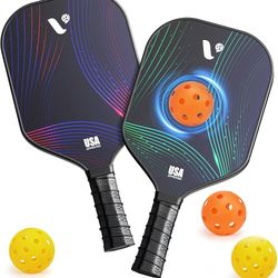 Brand New Pickleball Paddle Set of 2 with 4 Balls – USAPA Approved