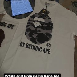 White And Grey Camo Bape Tee Sizes S,M,L,XL