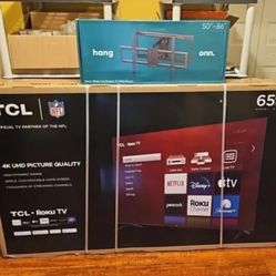 TCL 65" Class 4-Series 4K UHD HDR Smart Roku TV w/ Free Wall Mount BRAND NEW