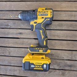 Dewalt DCD708 20V Driver And New 8 AH Battery 