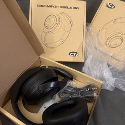 Hybrid Active Noise Cancelling Headphones, Wireless Bluetooth Headset Over Ear, 60H Playtime, High-Fidelity, Foldable, Comfort&Immersion for Work/Comm