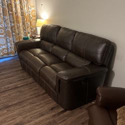 Leather Reclining Couch 
