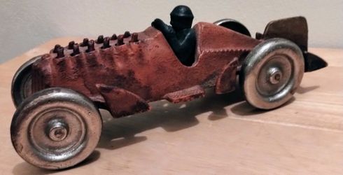 Hubley Reproduction Cast Iron Large Toy Race Car Vintage Style