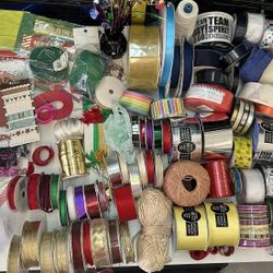 Ribbons, Tags, Crafting, Scrapbooking Supplies-large amount 