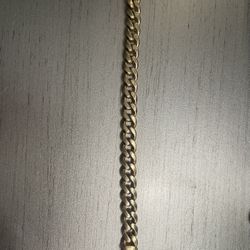 Semi-Solid Cuban Chain Bracelet 10K Yellow Gold 8.5"