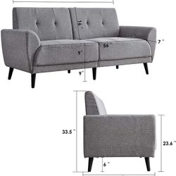 Grey 3 Seat Couch Cushioned Sofa Brand New Must Go 5120
