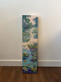 Oil Painting of a Lily Pond