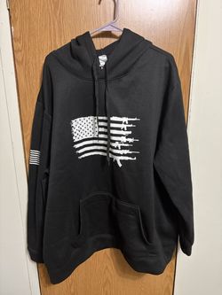 Black Pullover Rifle Hoodie 4XL