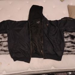 Black Guess Bomber Jacket Size 2xl