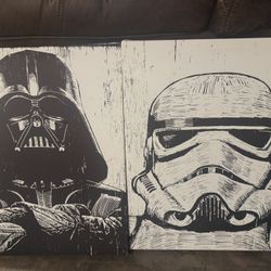 Star Wars Canvas Wall Art 16”x20.25” Each