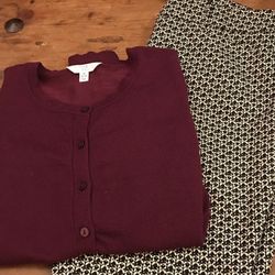 Cardigan And Capri Pants Size Medium
