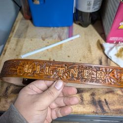 Custom Hand Tooled Leather Belt
