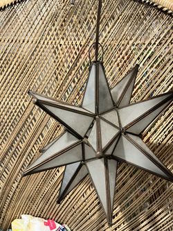 Vintage moravian Star Light Fixture Hardwired
