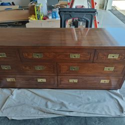 Henredon Campaign Collection Dresser (Solid Walnut)