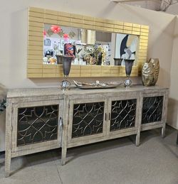 Solid Wood 107" Super Console Cabinet Or TV Stand!