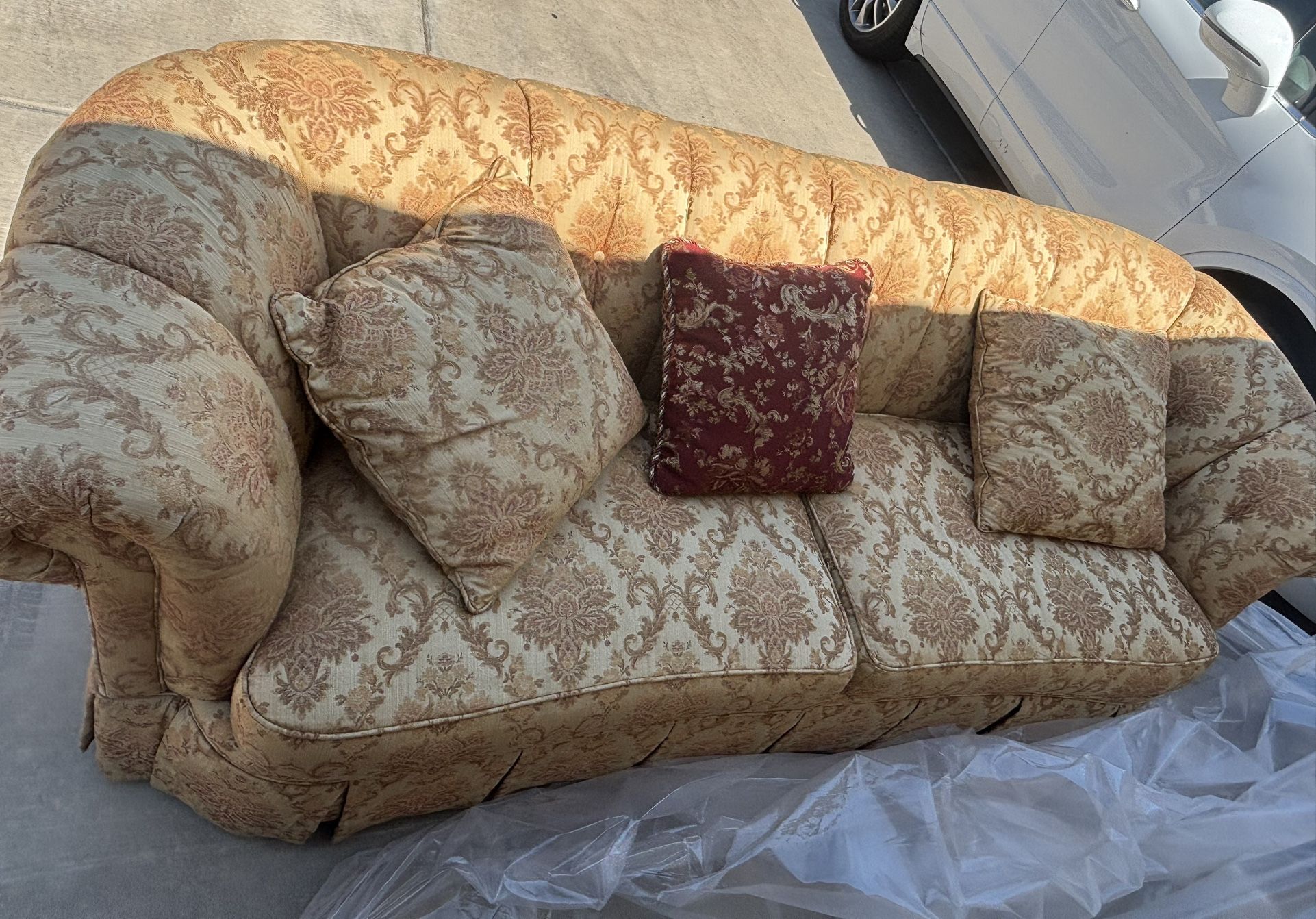 Clean Couch Stored In Plastic (Gold Color)