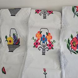 Mexican cross stitch tablecloth handmade