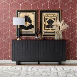 black 4 door sideboard