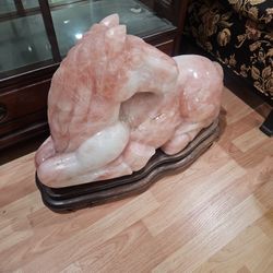 Solid Rose Quartz Horse