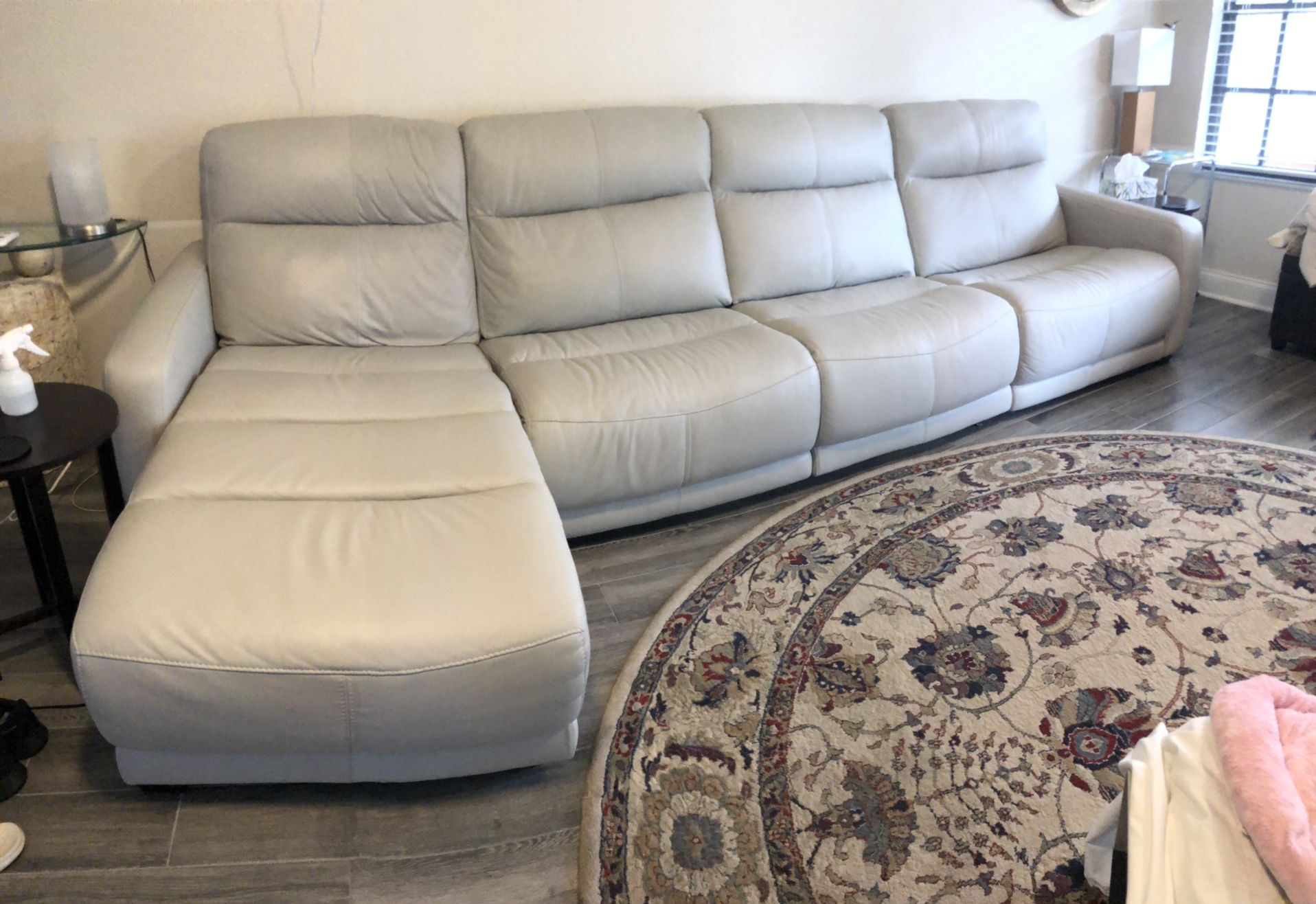 Genuine Leather Sectional Sofa, Modern, Like New!