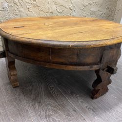 Antique Round Wood Storage Coffee Table - Antique - Local Delivery Available for a Fee - See MY Other Items😀