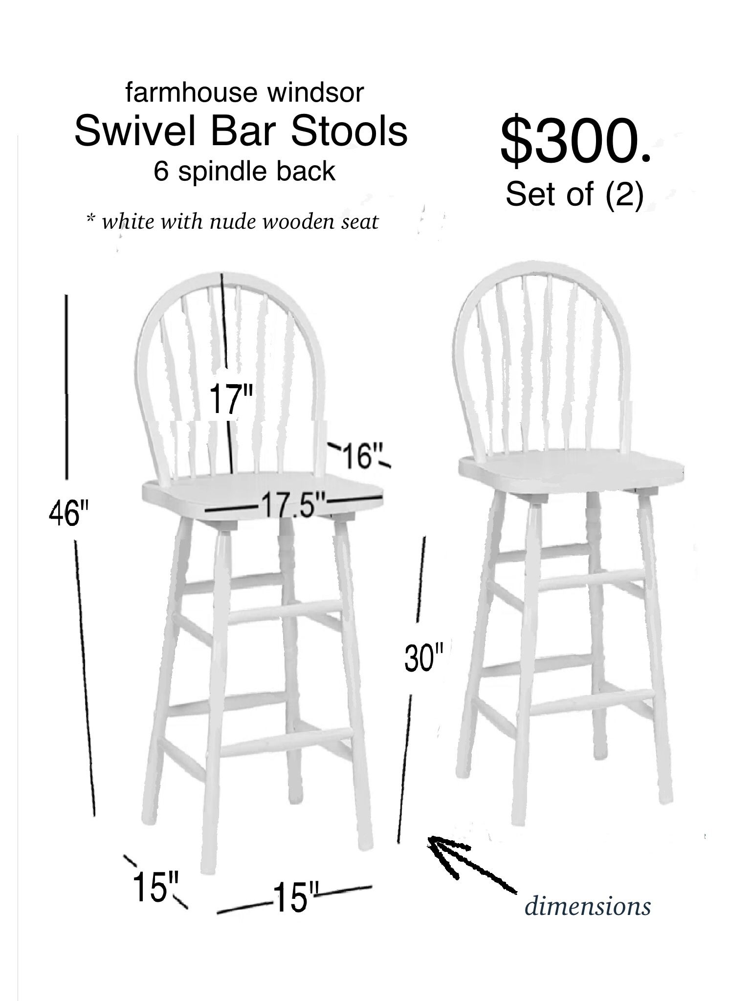 2 bar stools that swivel $200. obo