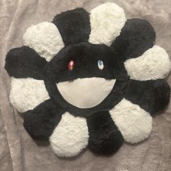 Takashi Murakami 40cm Flower Plush Pillow Black And White 