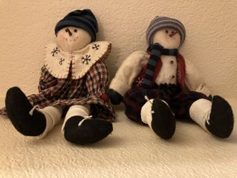 Handcrafted Christmas Snowman Pair