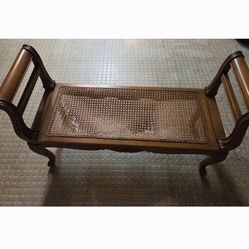 VINTAGE ITALIAN FRENCH CANE BENCH