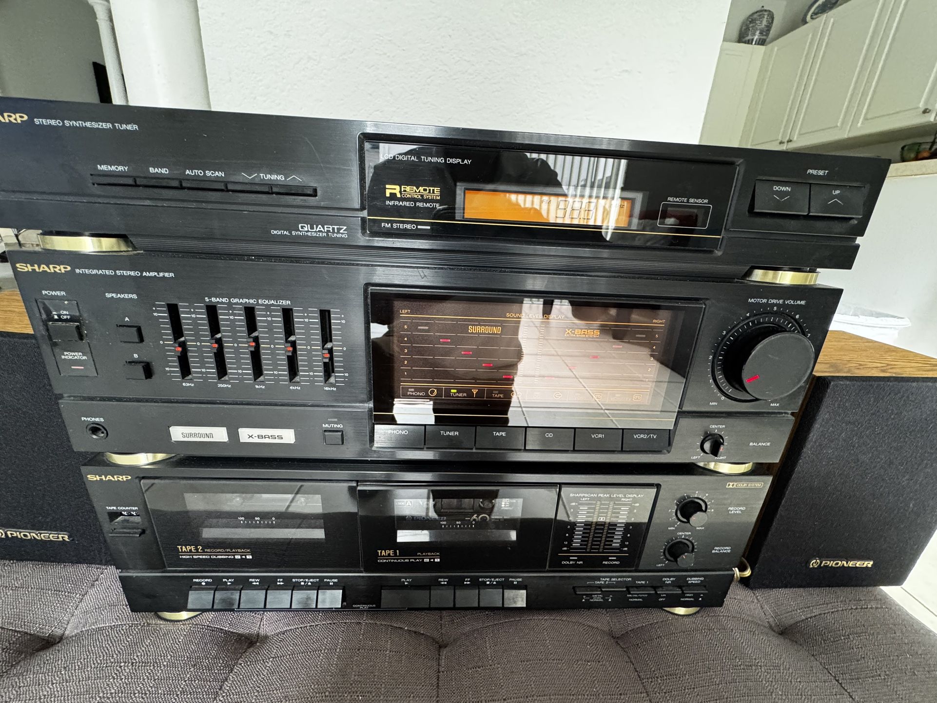 SHARP SC6900 (BK) STEREO Synthesizer Tuner, Dual Cassette, AM/FM Receiver Works