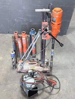 Core Drill Rig with Motor, Stand, and Bits