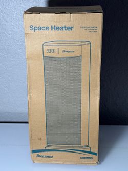 Breezome 1500W Ceramic Space Heater Oscillating Remote 24H Timer Black