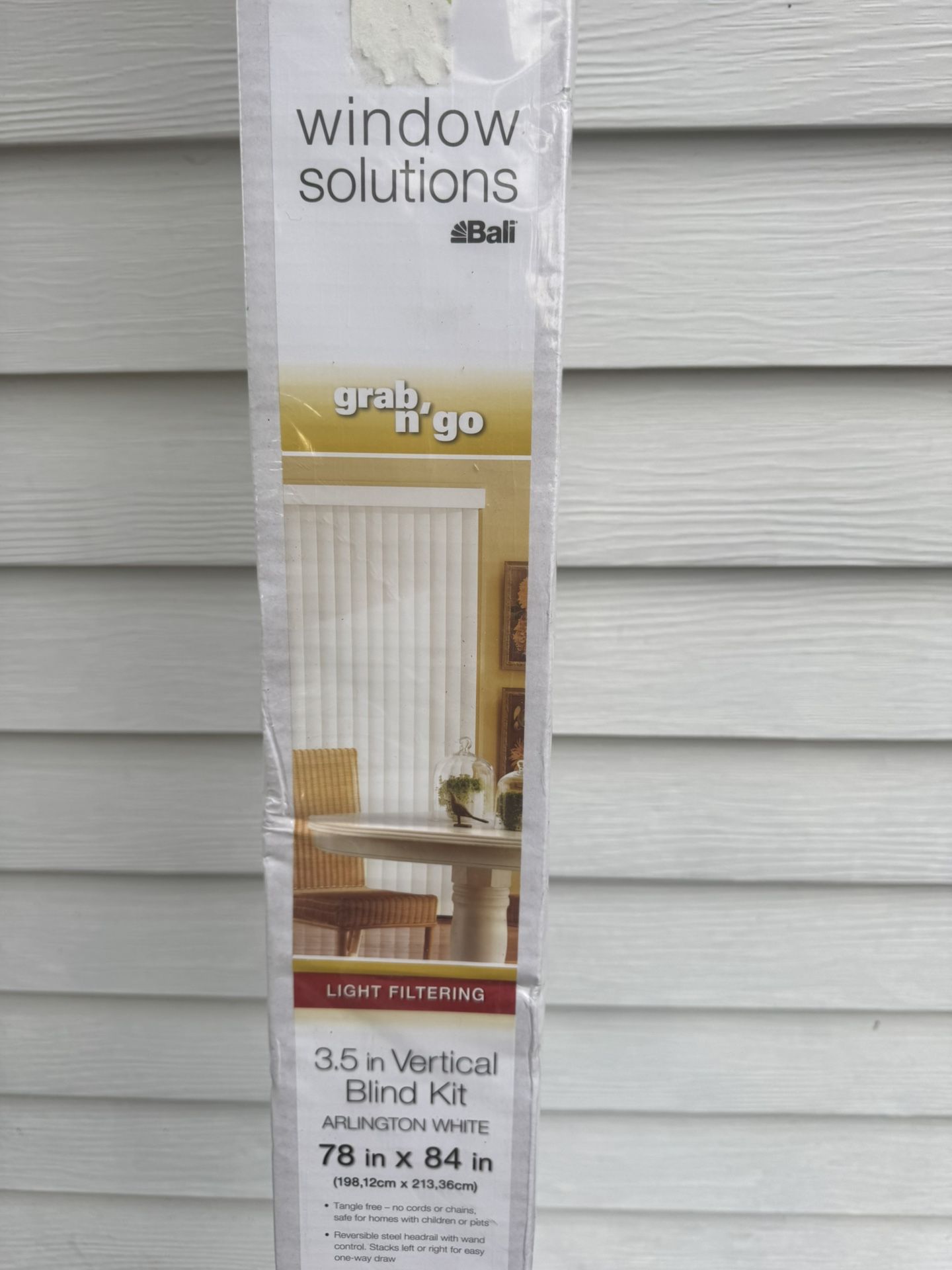 Bali Arlington White 3.5" Vertical Blind Kit 78x84