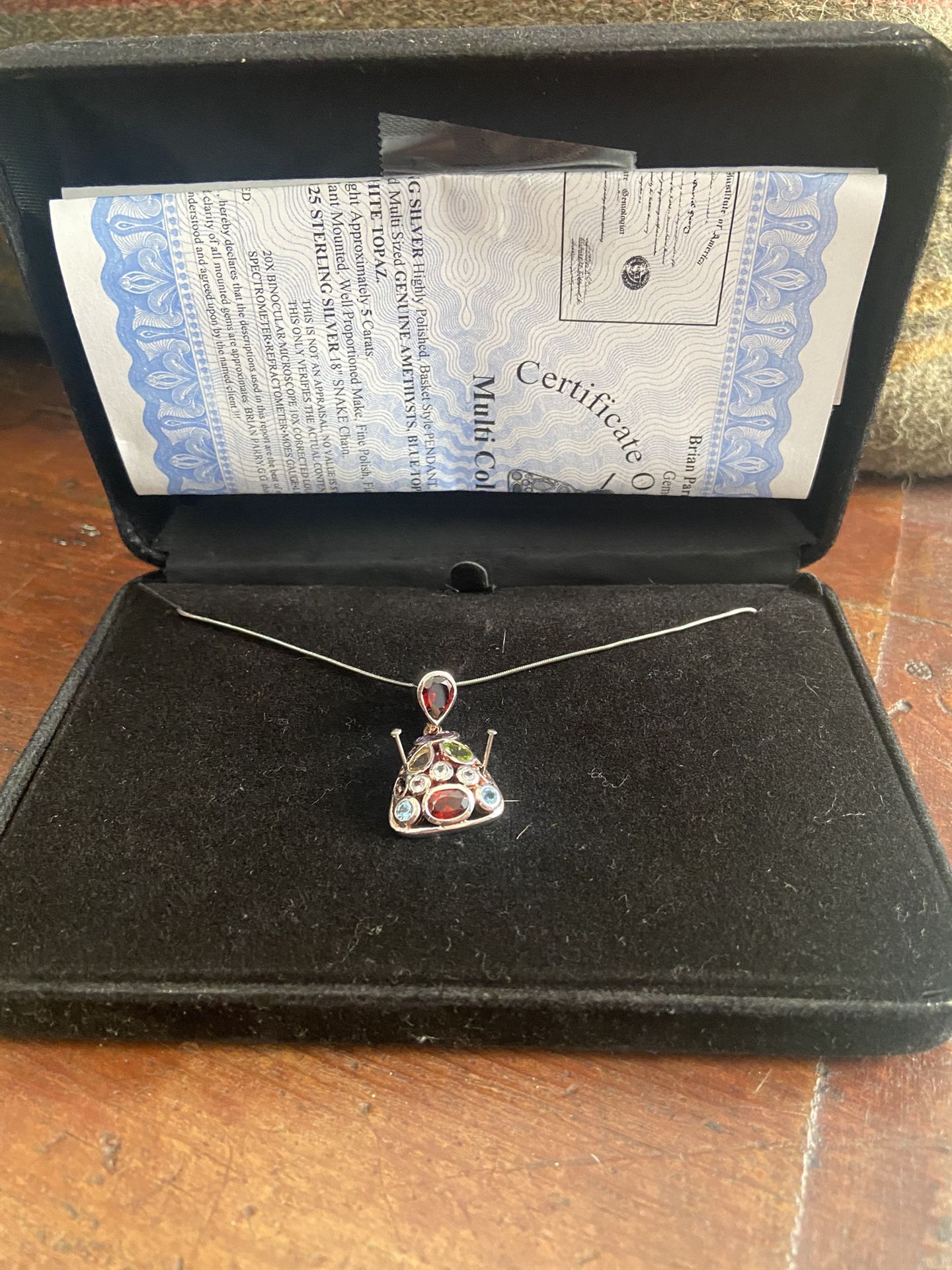 Multicolored Stone Pendant Necklace