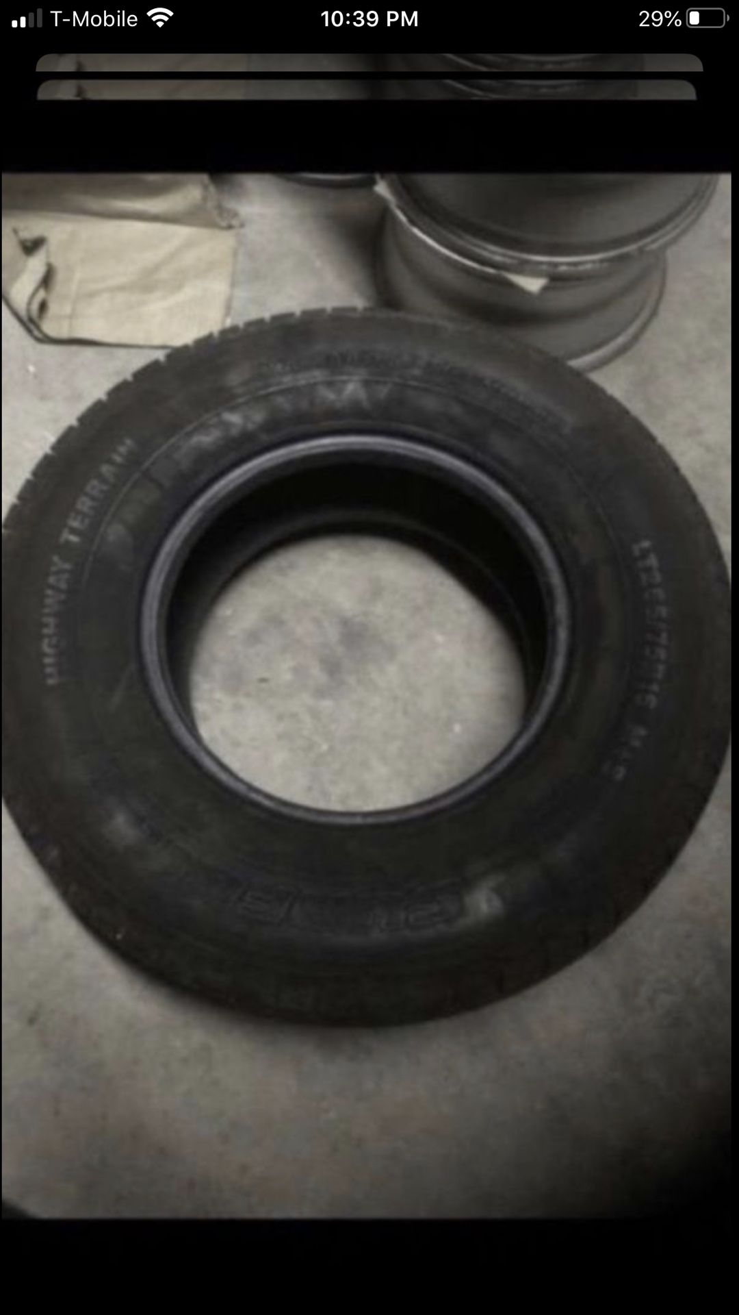 Two tires both 265/75/16. One Sunfull 70% tread and One pathfinder 80% tread