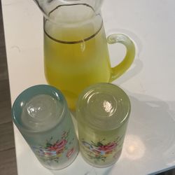 Vintage Pitcher & Two Glasses