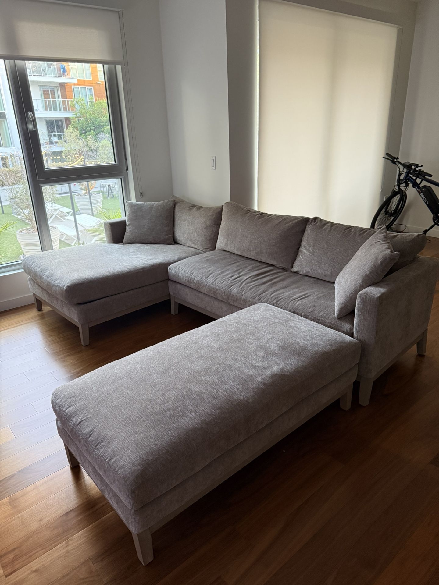 Grey Sectional With Ottoman