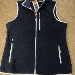 Women’s Eddie Bauer Sherpa Fleece Full Zipper Vest Size Large New 