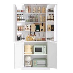 69.7-inch Tall Wooden Freestanding Kitchen Pantry Cabinet brand new in box $135 F91