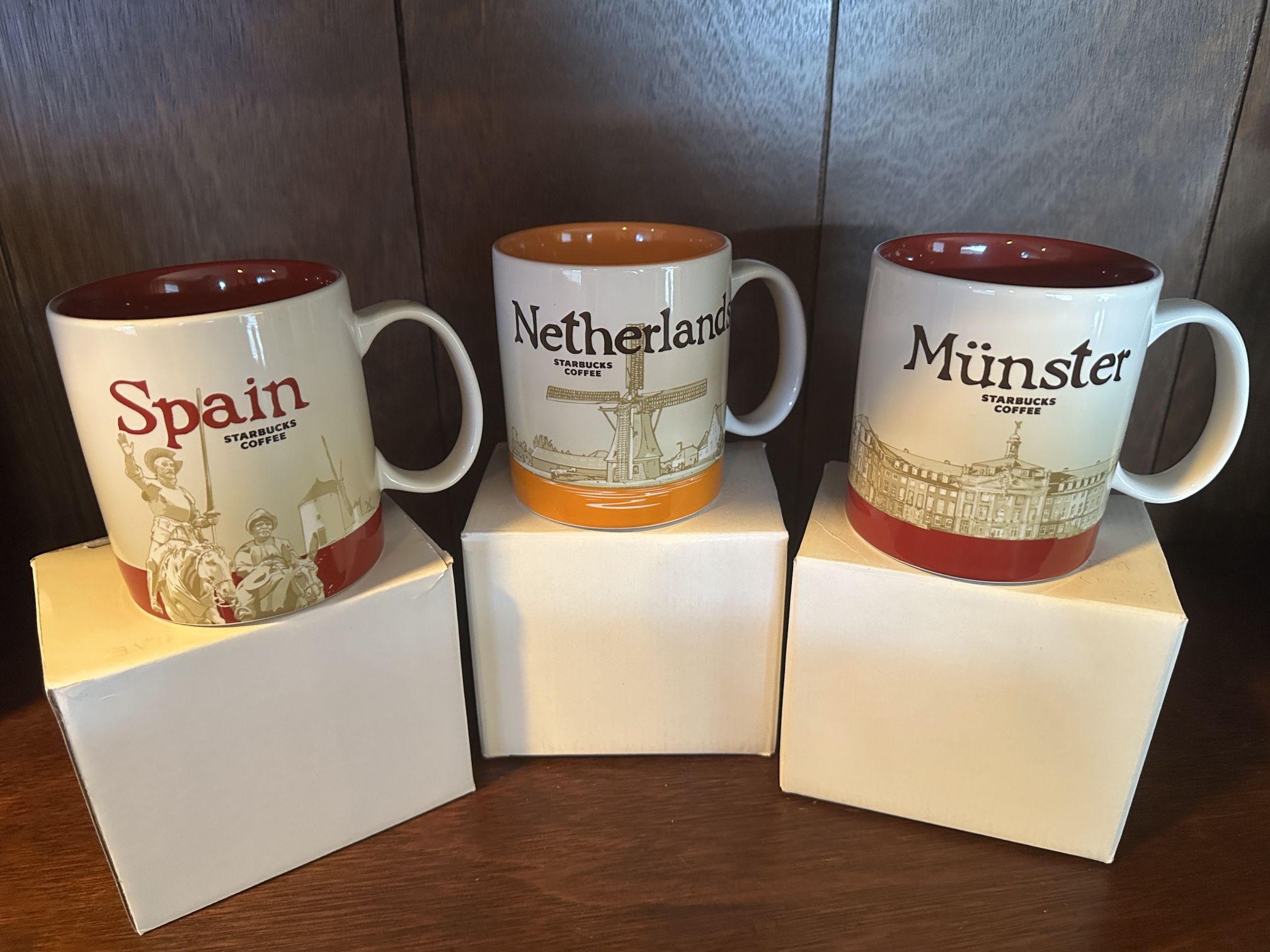 NEW Starbucks Spain, Netherlands, Munster Global Icon Mugs SKU & Boxes