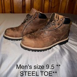 Men's Boots Steel Toe Size 9.5