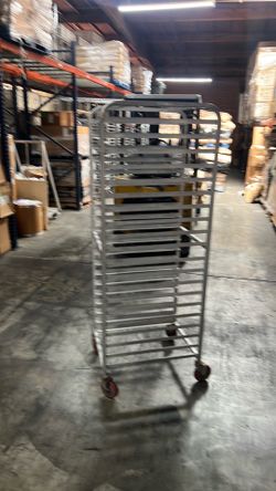 Commercial-Grade Aluminum 20-Tier Sheet Pan/Bun Pan Rack, 26" L x 20" W x 69" H with Brake Wheels Silver