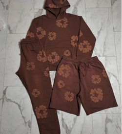 Denim Tears Brown Cotton Wreath Sweatsuit Set