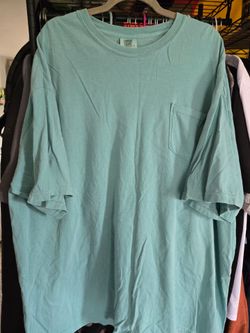 Men's size 3XL, short sleeve pocket t-shirt, aqua green