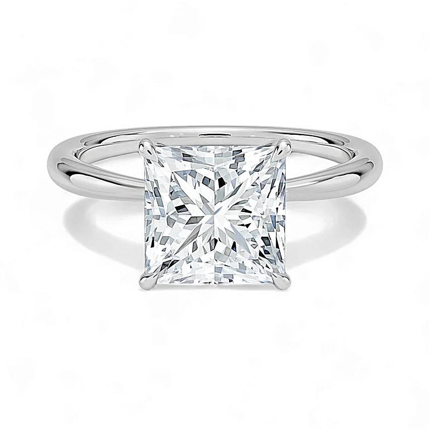 1.00 Carat White Gold Solitaire Engagement Ring with IGI Certified Princess Cut Lab Grown Diamond.
