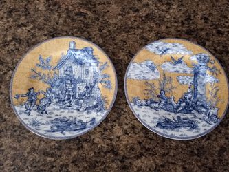 8 Inch Accent Dinner PlateEnglish Toile Blueby AMERICAN ATELIER

