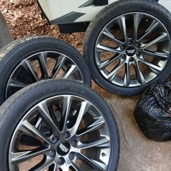 CADILLAC 22"  WHEELS AND TIRES